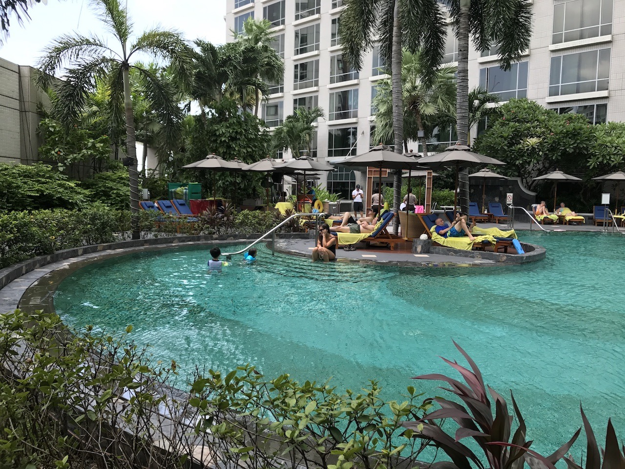 Conrad bangkok pool and loungers