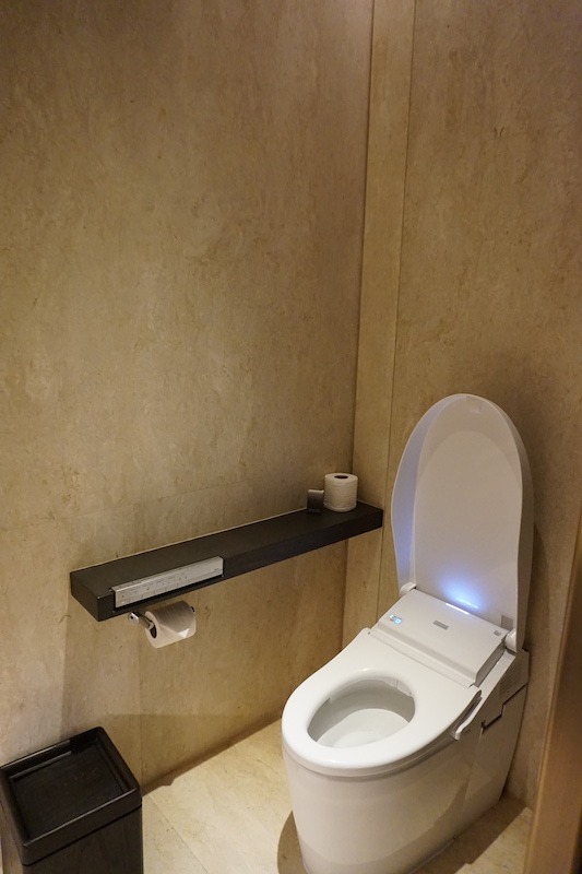 Guest toilet with bidet seat