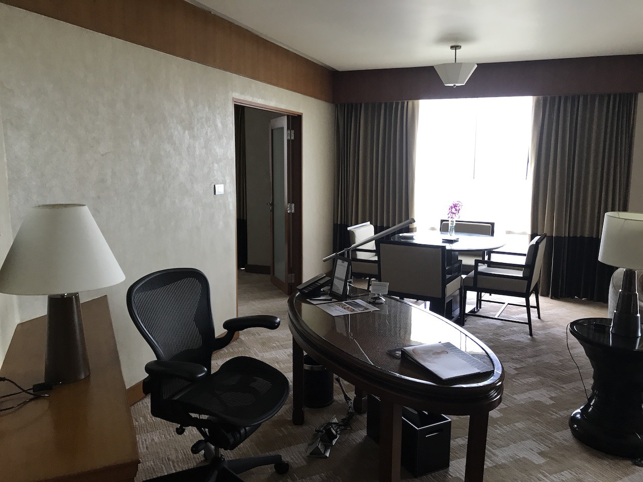 Suite desk and work area