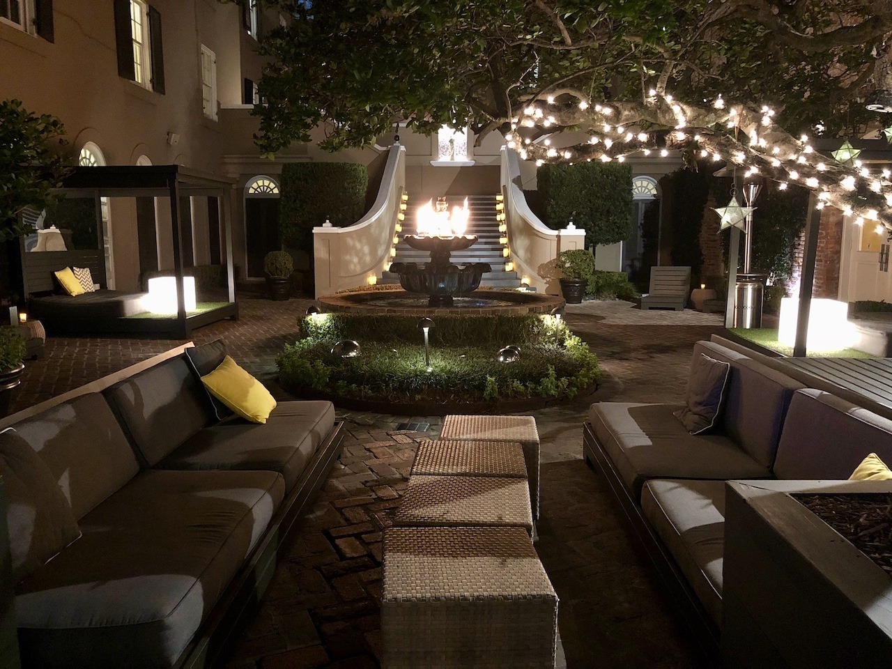 Courtyard at night