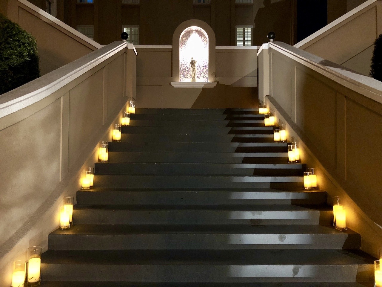 Stairs leading to guest rooms