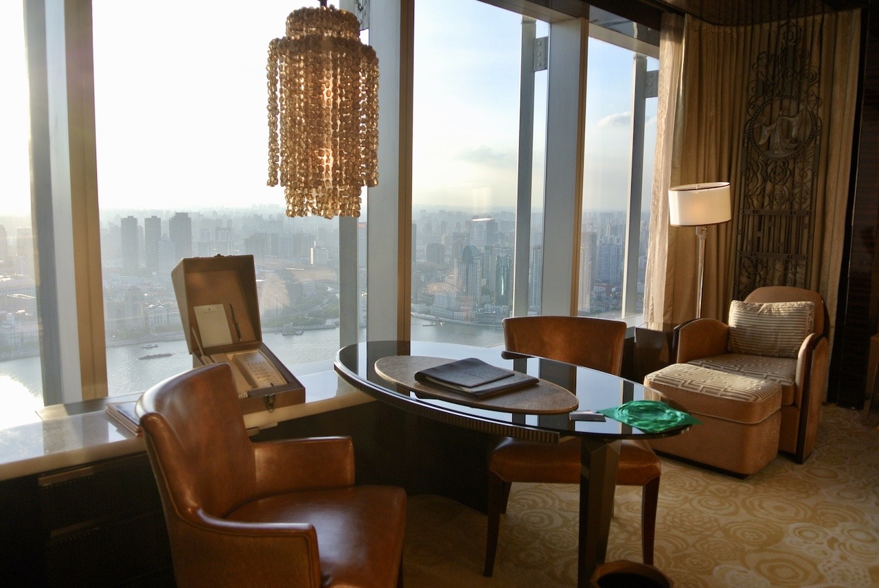 Table and seating in bedroom