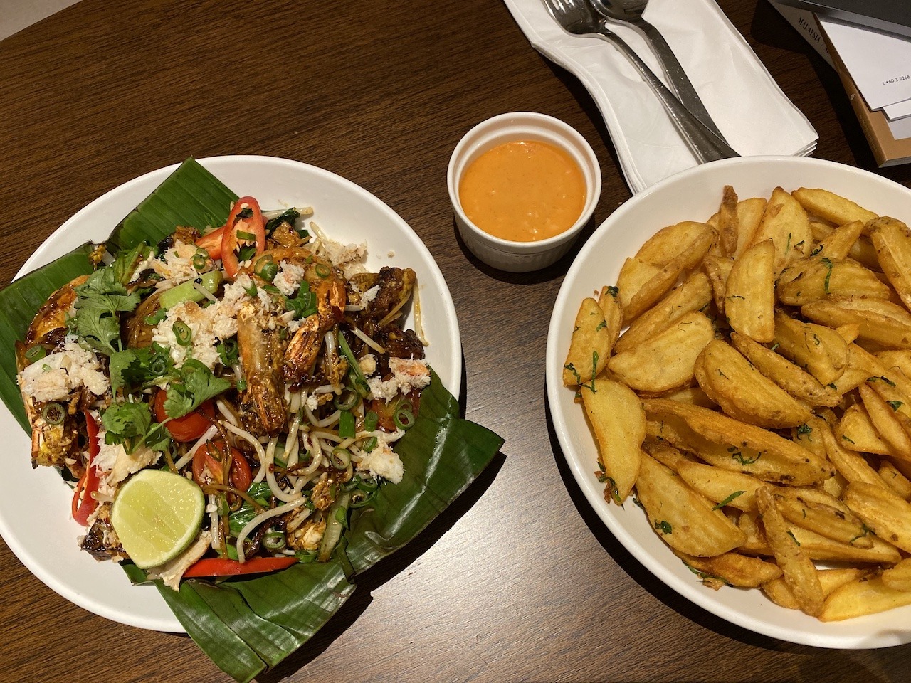 Crab fried rice and fries