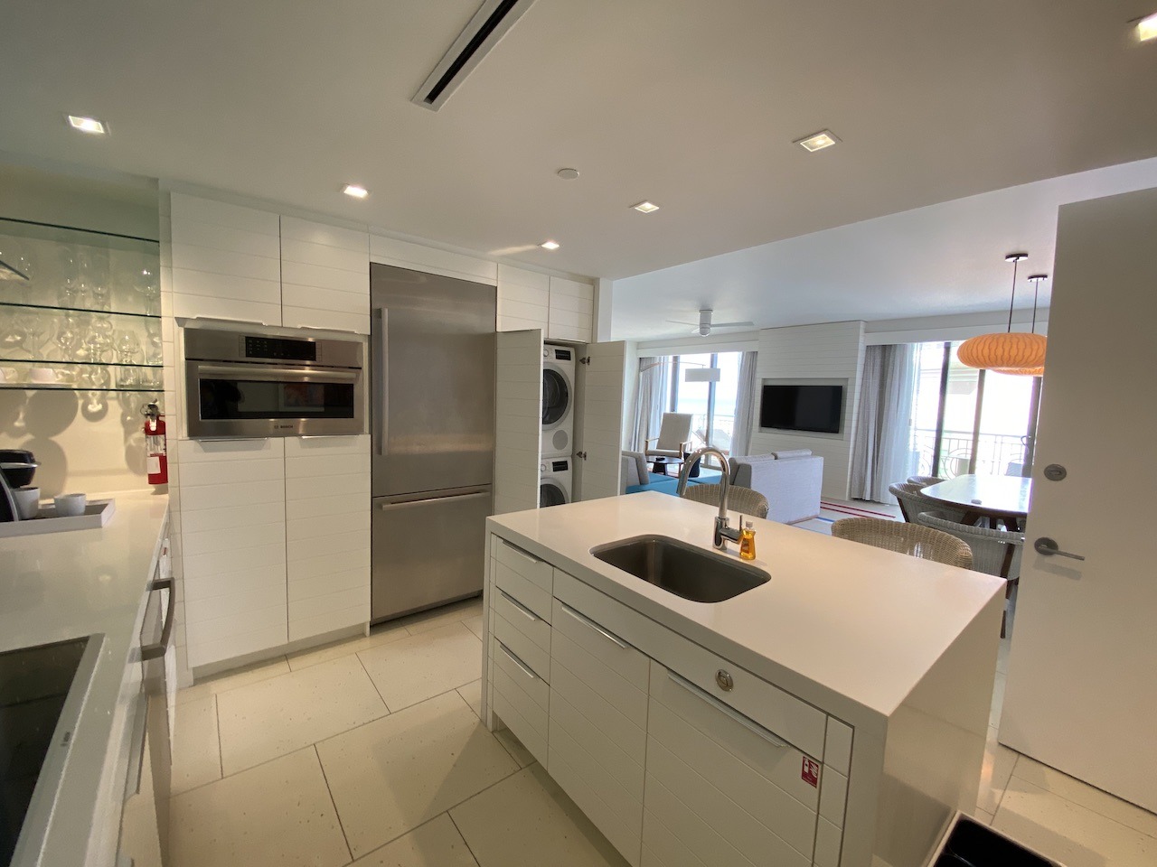 Grand Hyatt Baha Mar suite kitchen and living room