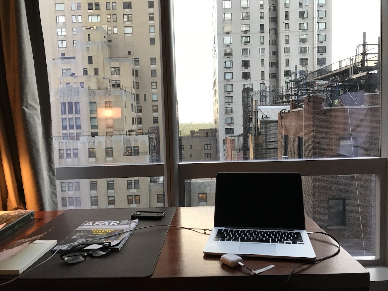 Park Hyatt New York desk with view