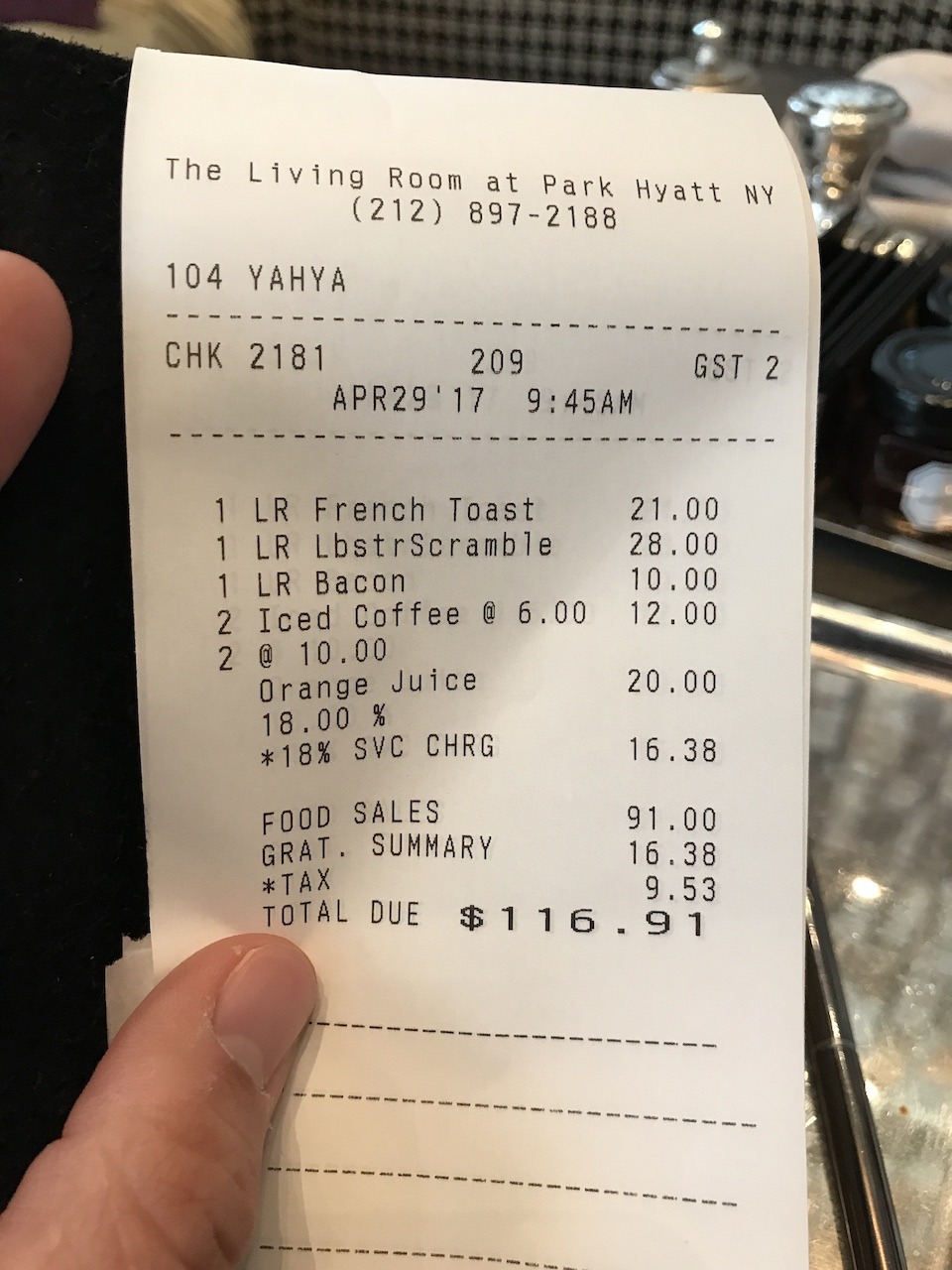 The value of Hyatt globalist breakfast benefit