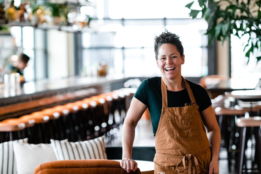 Chef Stephanie Izard at one of her restaurants for the Marriott Bonvoy Moments