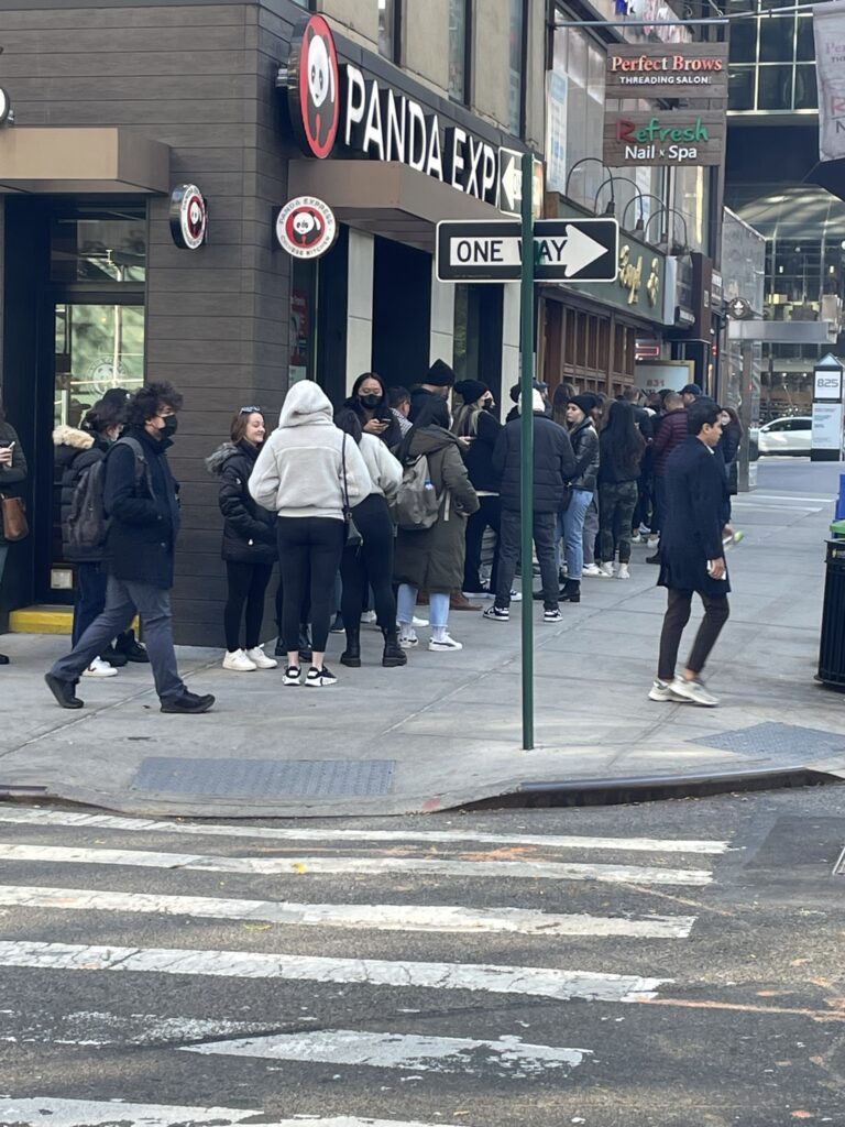 street view where people are rushing