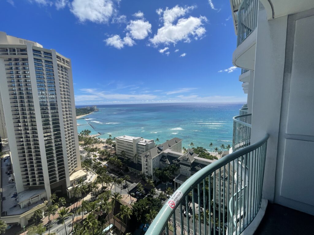 Ocean view from room at Sheraton Princess Kaiulani Hotel