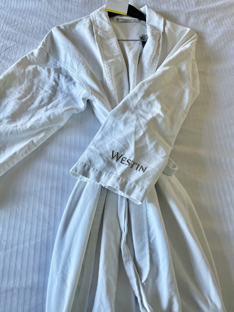 A comfortable chamois like cotton bathrobe