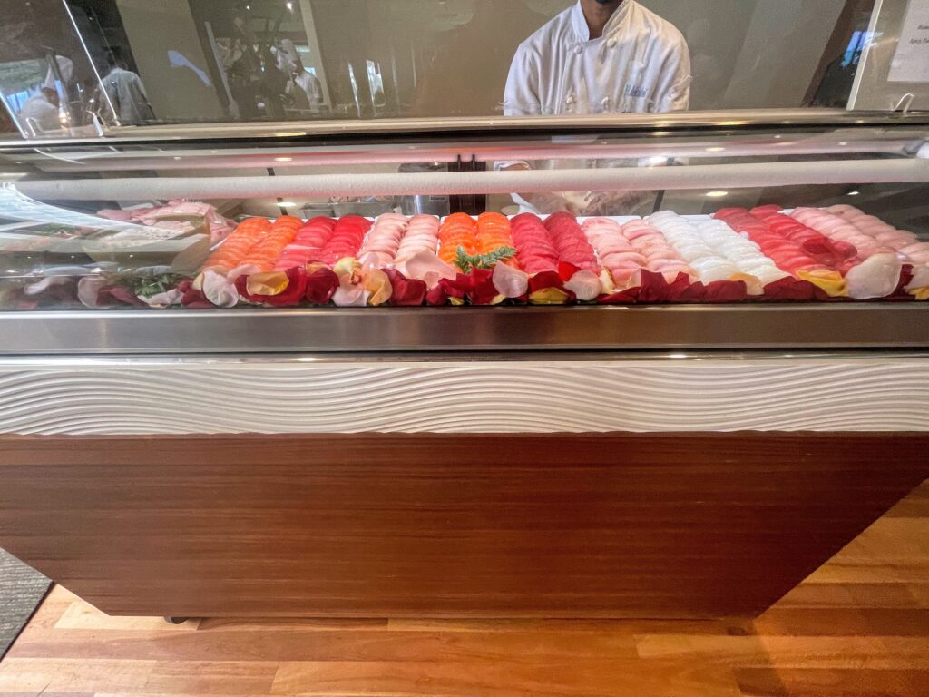 sashimi and sushi station at Orchids breakfast buffet