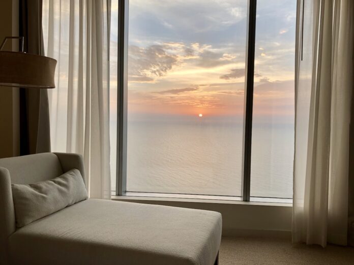 Hyatt Regency Cartagena suite bedroom sunset