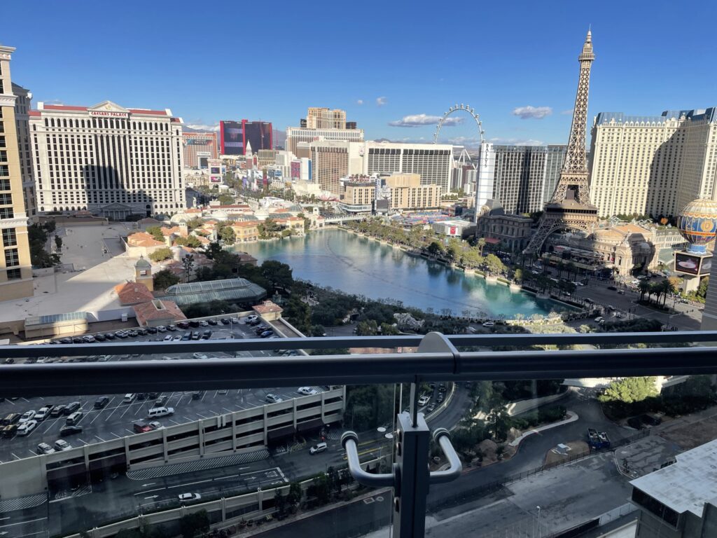 view from the balcony at the Cosmopolitan of Las Vegas