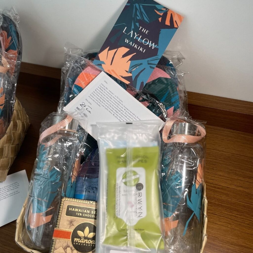 Gift basket from the Laylow Waikiki