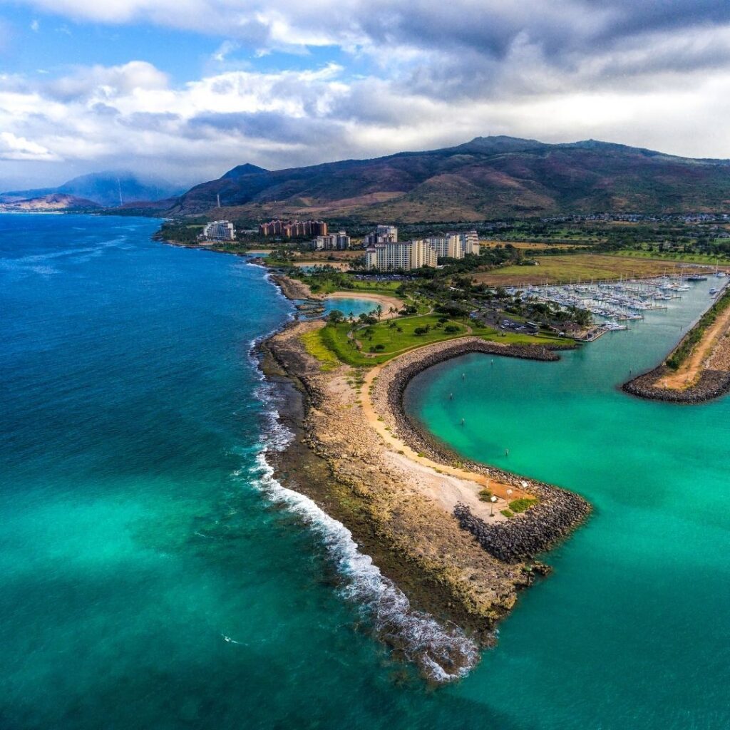 Aerial View of Koolina where the Four Seasons is located.