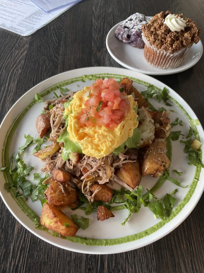 a plate of food on a table