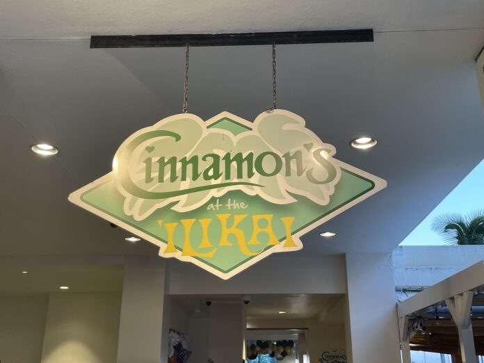 Cinnamon's Ilikai Waikiki Sign