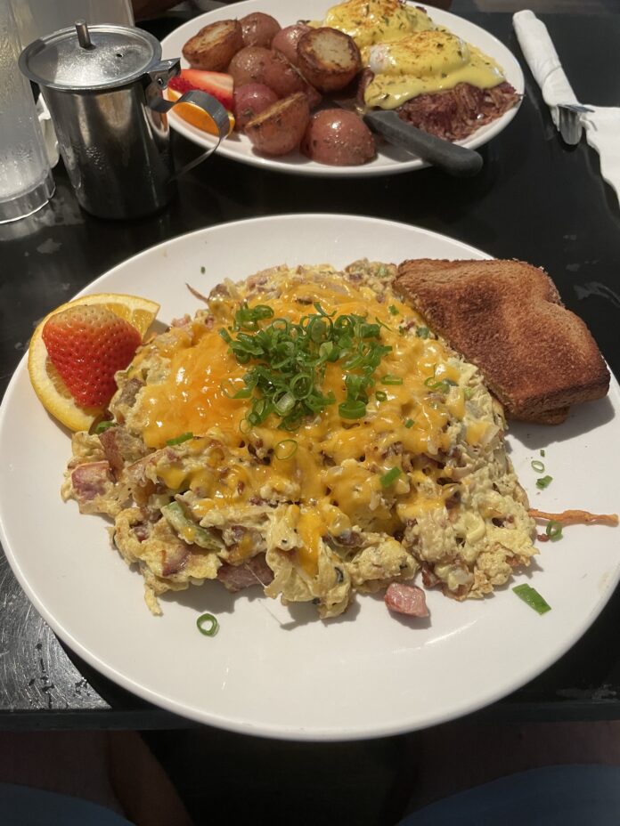 a plate of food on a table