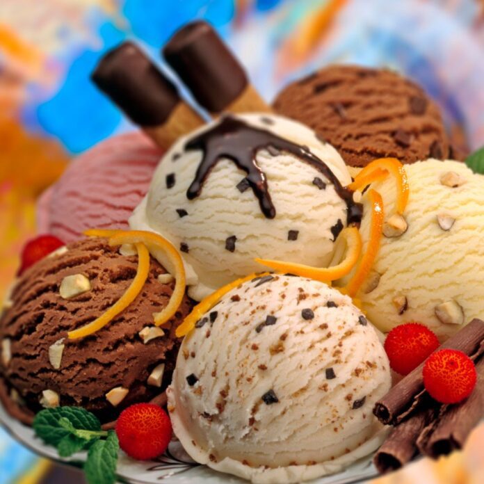 a bowl of ice cream