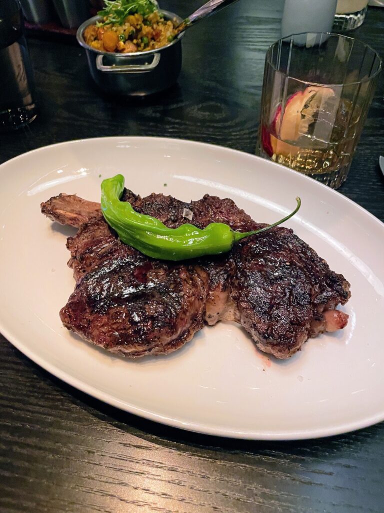 Ribeye steak at the stripsteak las vegas