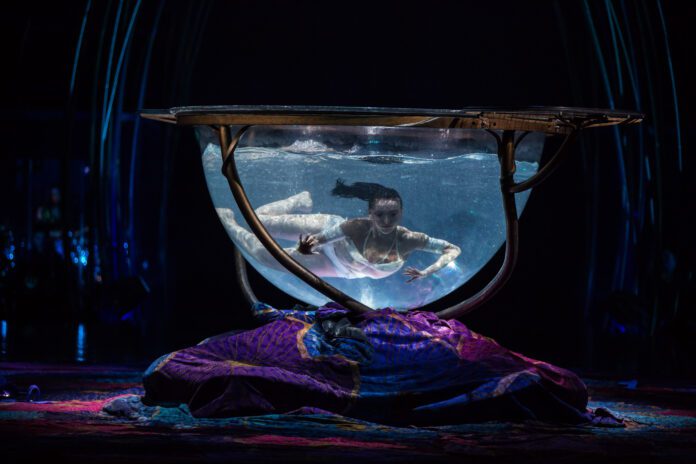 a woman in a fish bowl