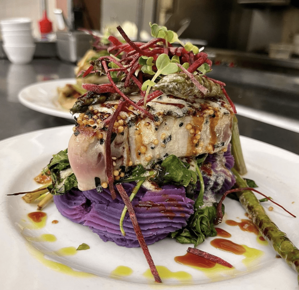 a plate of food on a table