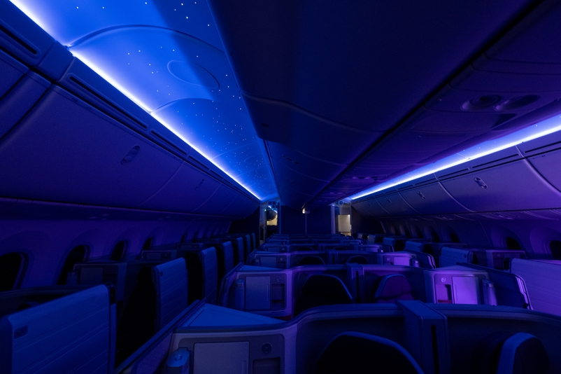 Business class lighting for the Hawaiian Airlines New Boeing 787 Dreamliner