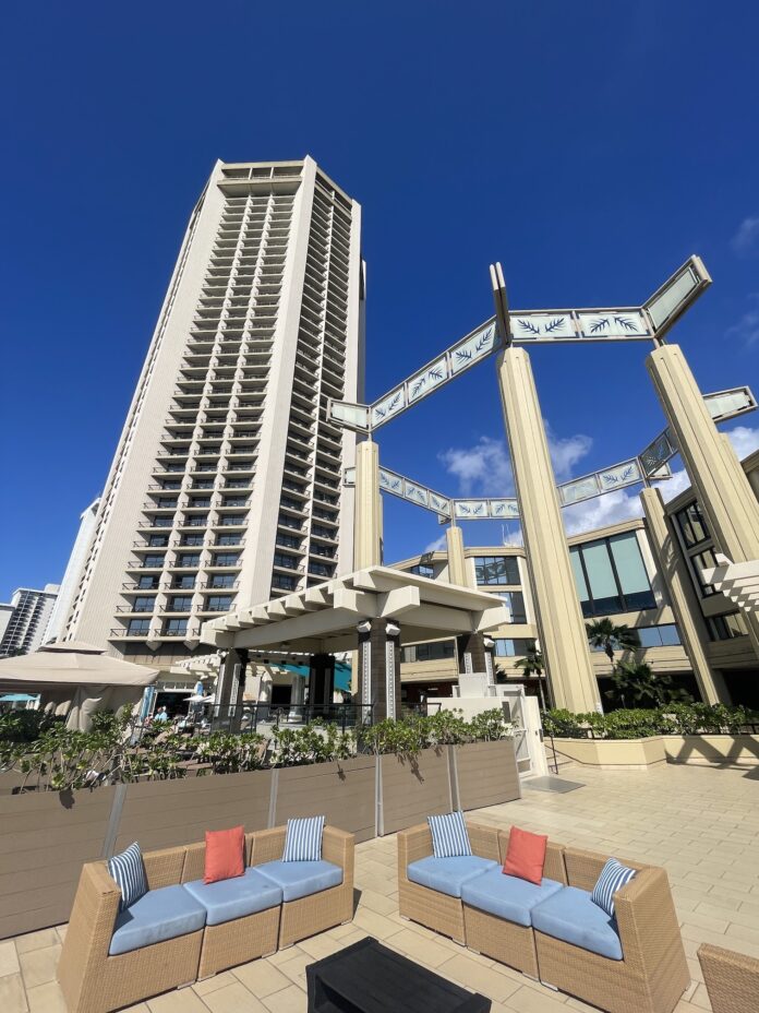 a group of chairs in front of a building