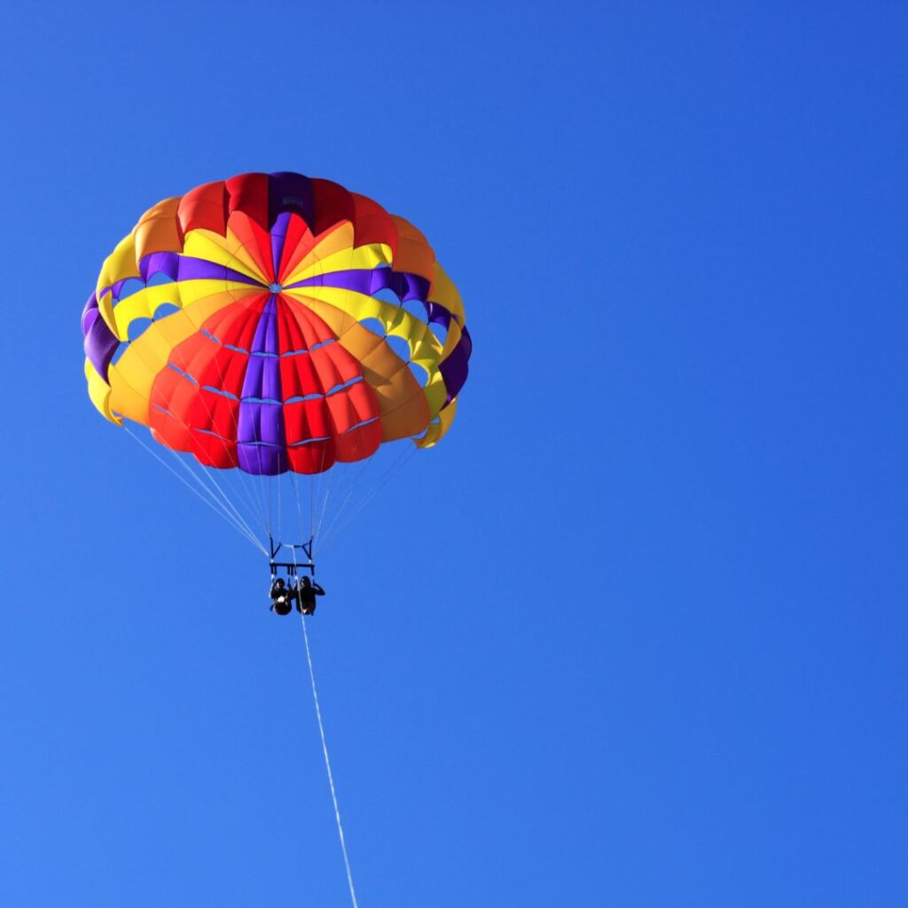 a parachute in the sky