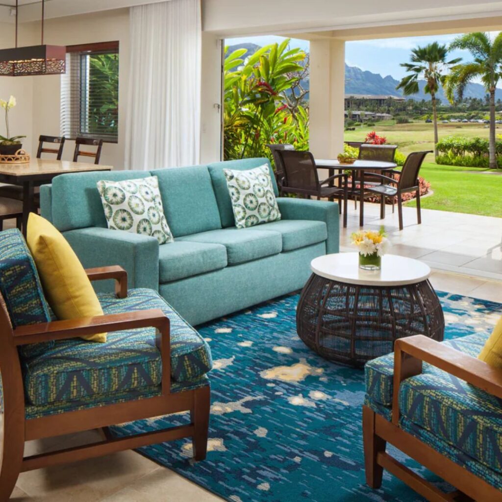 This is the Marriott Kauai Lagoons hotel, one of the best family hotels on Kaua'i.