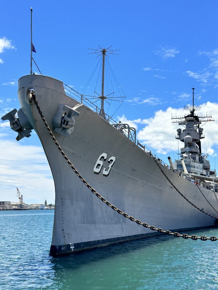 a large ship in the water