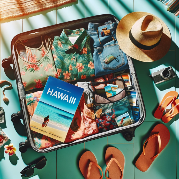 a suitcase with clothes and sandals