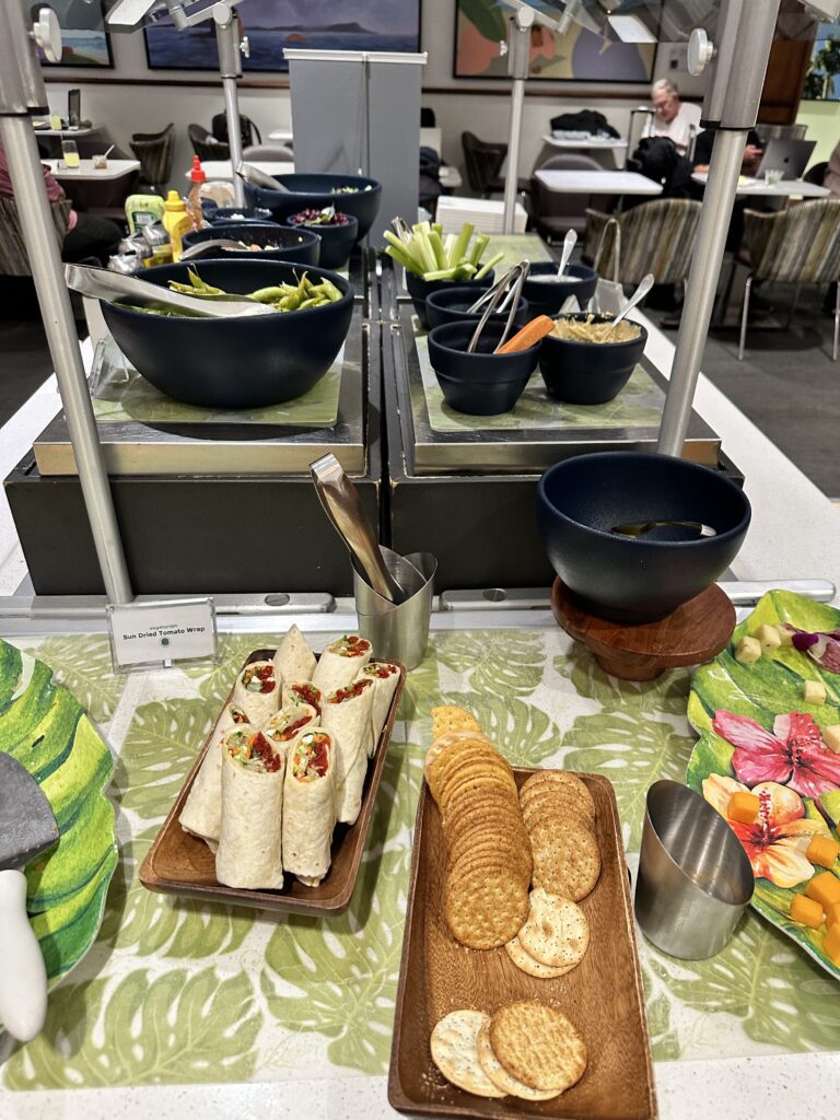 a table with food on it