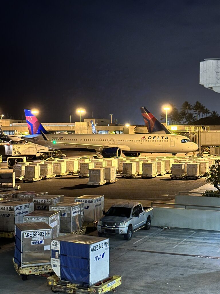 a plane parked at an airport