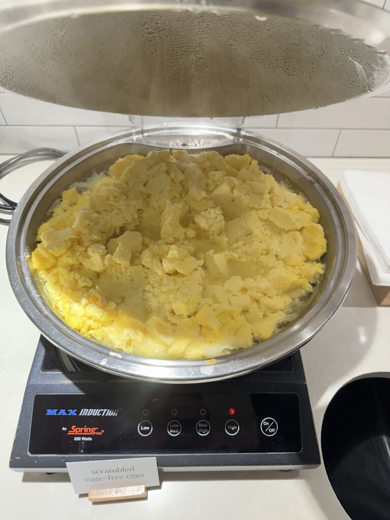 a pan of food on a stove