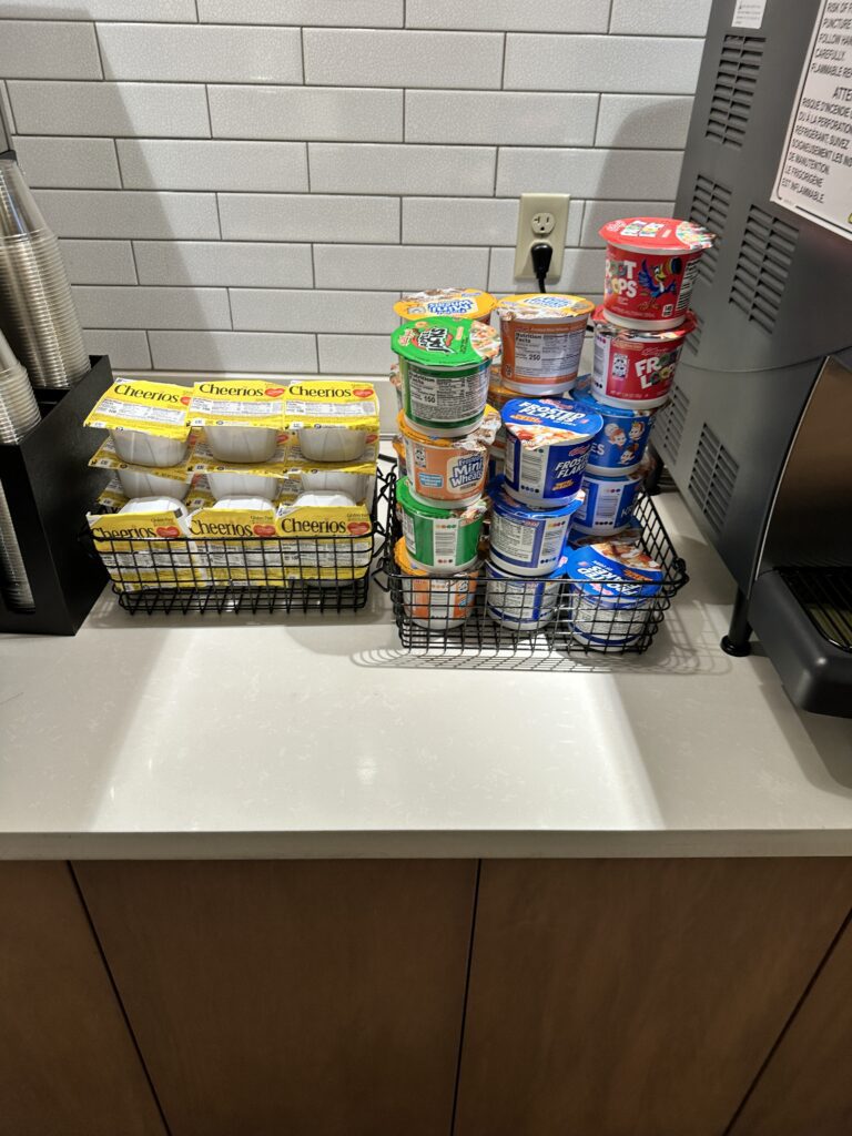 a group of yogurt containers on a counter