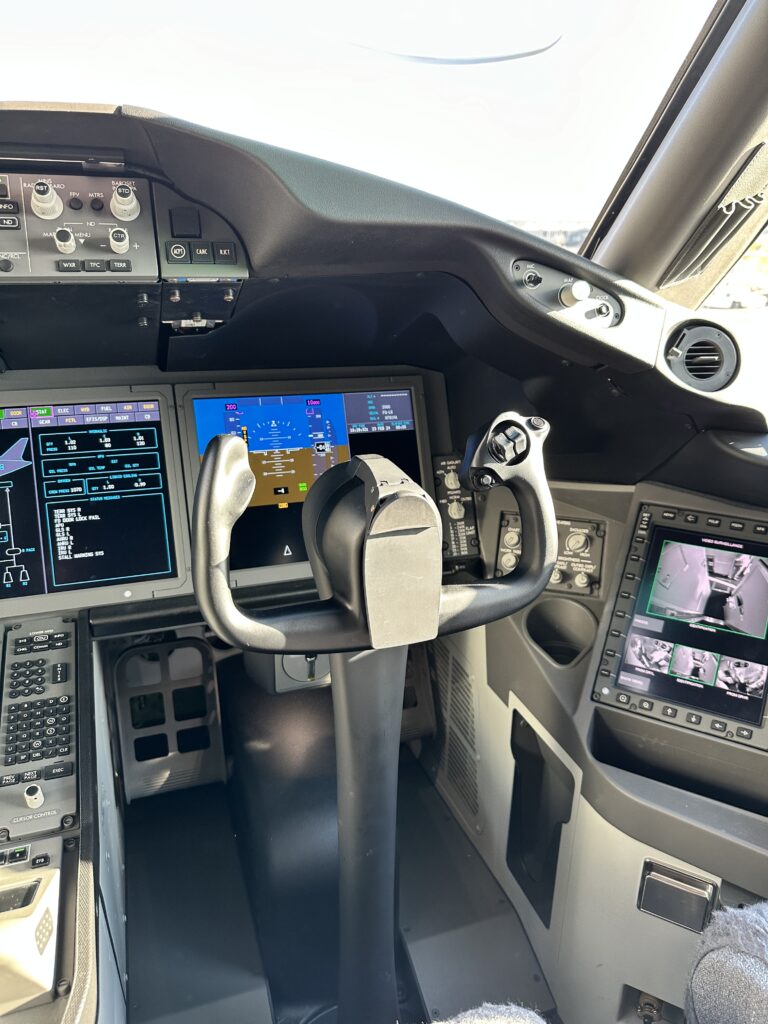 the cockpit of an airplane