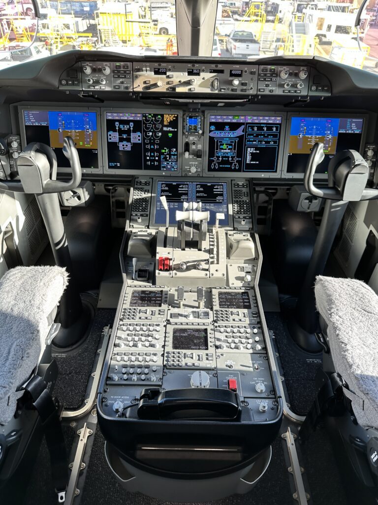 the cockpit of an airplane
