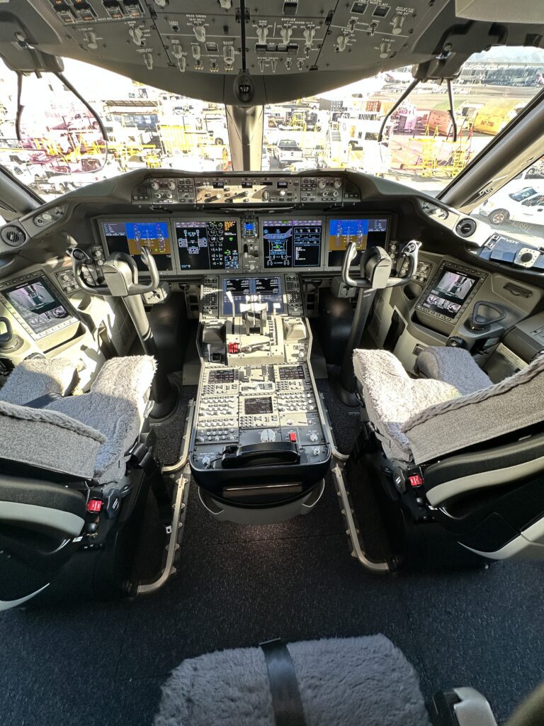 the cockpit of an airplane