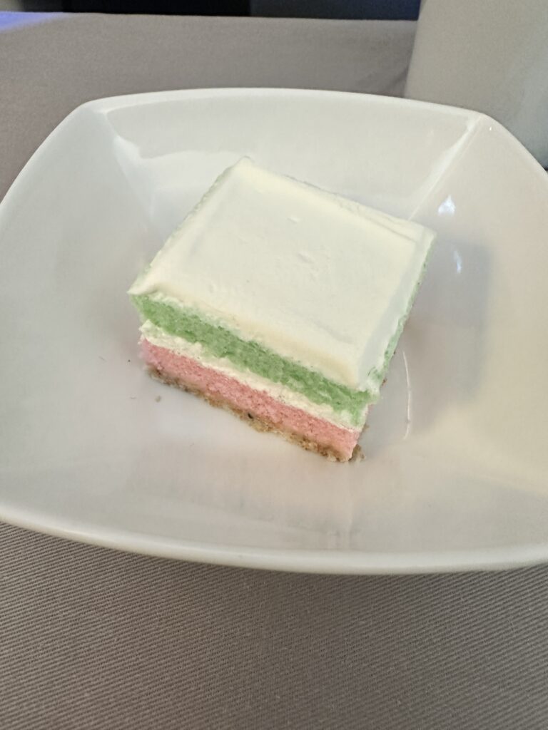 a piece of cake on a plate